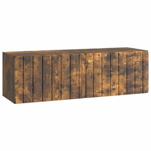 vidaXL Oglindă TV montată pe perete Stejar fumuriu 98 x 31 x 30 cm imagine