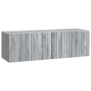 vidaXL Oglindă TV montată pe perete Sonoma gri 98 x 31 x 30 cm imagine