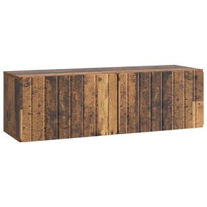 vidaXL Oglindă TV montată pe perete Lemn vechi 98 x 31 x 30 cm imagine