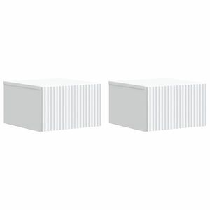 vidaXL Dulap de noapte suspendat cu sertar 2 pcs Alb 33 x 34, 5 x 20 cm imagine