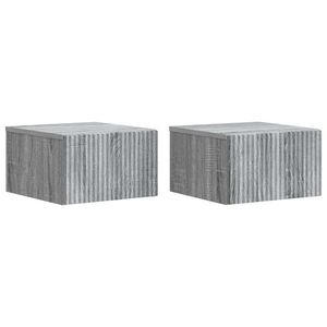 vidaXL Dulap de noapte suspendat 2 pcs Sonoma gri 33 x 34, 5 x 20 cm imagine