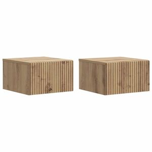 vidaXL Dulap de noapte suspendat 2 pcs Stejar Artizanal Lemn prelucrat imagine