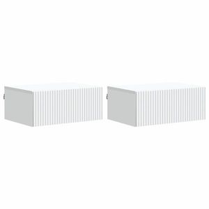 vidaXL Dulap de noapte suspendat cu sertar 2 pcs Alb 49 x 34, 5 x 20 cm imagine