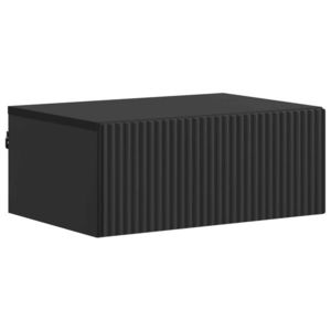 vidaXL Dulap de noapte suspendat cu sertar Negru 49 x 34, 5 x 20 cm imagine