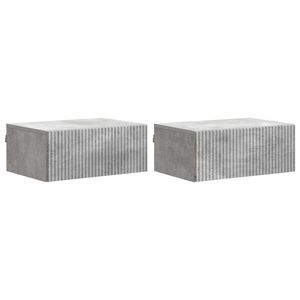 vidaXL Dulap de noapte suspendat 2 pcs Gri Beton 49 x 34, 5 x 20 cm imagine