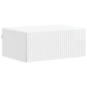 vidaXL Dulap de noapte suspendat Alb foarte lucios 49 x 34, 5 x 20 cm imagine
