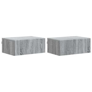 vidaXL Dulap de noapte suspendat 2 pcs Sonoma gri 49 x 34, 5 x 20 cm imagine