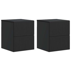 vidaXL Dulap de noapte suspendat 2 pcs Negru 33 x 34, 5 x 40 cm imagine