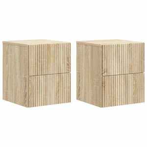 vidaXL Dulap de noapte suspendat 2 pcs Stejar Sonoma 33 x 34, 5 x 40 cm imagine