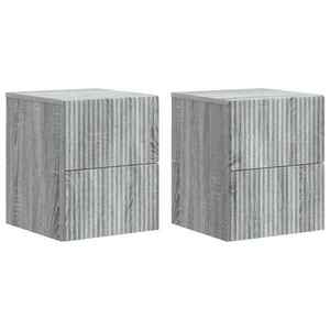 vidaXL Dulap de noapte suspendat 2 pcs Sonoma gri 33 x 34, 5 x 40 cm imagine