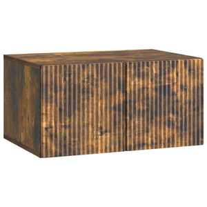 vidaXL Oglindă TV montată pe perete Stejar fumuriu 59, 5 x 41 x 30 cm imagine
