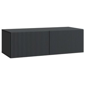 vidaXL Oglindă TV montată pe perete Pe perete Negru 98 x 41 x 30 cm imagine