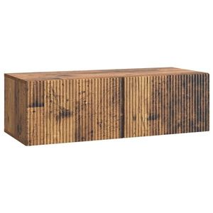 vidaXL Oglindă TV montată pe perete Lemn vechi 98 x 41 x 30 cm imagine