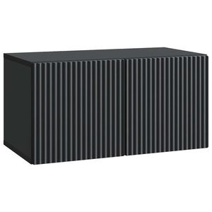 vidaXL Oglindă TV montată pe perete Pe perete Negru 59, 5 x 31 x 30 cm imagine