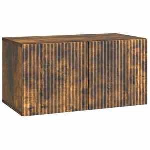 vidaXL Oglindă TV montată pe perete Stejar fumuriu 59, 5 x 31 x 30 cm imagine