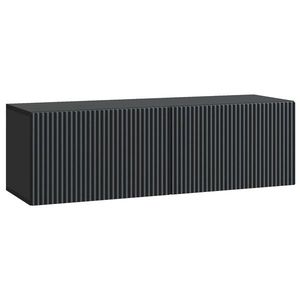 vidaXL Oglindă TV montată pe perete Pe perete Negru 98 x 31 x 30 cm imagine
