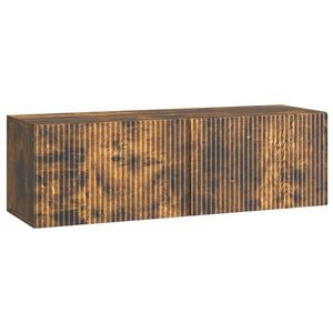 vidaXL Oglindă TV montată pe perete Stejar fumuriu 98 x 31 x 30 cm imagine