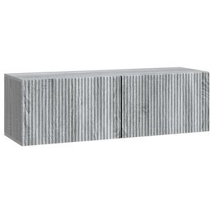 vidaXL Oglindă TV montată pe perete Sonoma gri 98 x 31 x 30 cm imagine