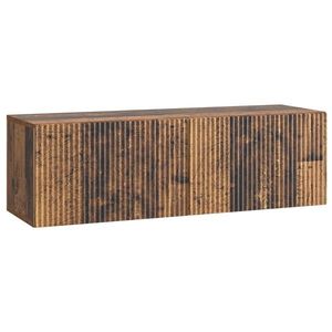 vidaXL Oglindă TV montată pe perete Lemn vechi 98 x 31 x 30 cm imagine