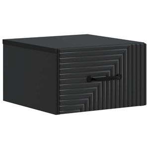 vidaXL Dulap de noapte suspendat cu sertar Negru 34, 5 x 33 x 20 cm imagine