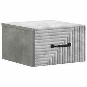 vidaXL Dulap de noapte suspendat cu sertar Gri Beton 34, 5 x 33 x 20 cm imagine
