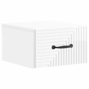 vidaXL Dulap de noapte suspendat Alb foarte lucios 34, 5 x 33 x 20 cm imagine
