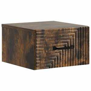 vidaXL Dulap de noapte suspendat Stejar fumuriu 34, 5 x 33 x 20 cm imagine