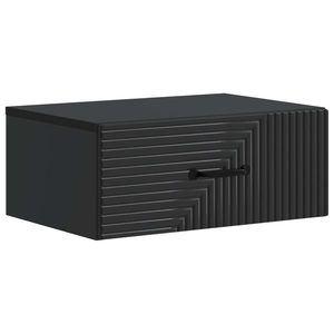 vidaXL Dulap de noapte suspendat cu sertar Negru 49 x 34, 5 x 20 cm imagine