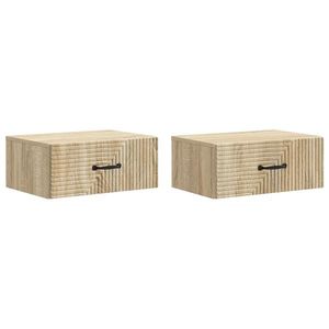 vidaXL Dulap de noapte suspendat 2 pcs Stejar Sonoma 49 x 34, 5 x 20 cm imagine