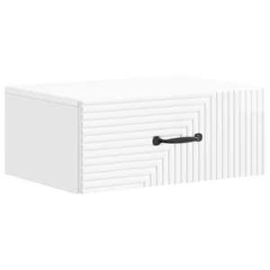 vidaXL Dulap de noapte suspendat Alb foarte lucios 49 x 34, 5 x 20 cm imagine