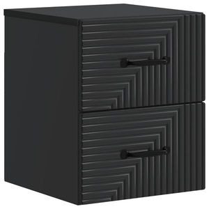 vidaXL Dulap de noapte suspendat cu sertar Negru 34, 5 x 33 x 40 cm imagine