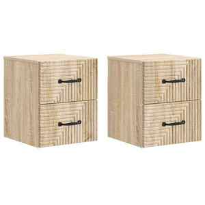 vidaXL Dulap de noapte suspendat 2 pcs Stejar Sonoma 34, 5 x 33 x 40 cm imagine