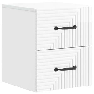 vidaXL Dulap de noapte suspendat Alb foarte lucios 34, 5 x 33 x 40 cm imagine