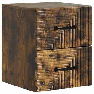 vidaXL Dulap de noapte suspendat Stejar fumuriu 34, 5 x 33 x 40 cm imagine