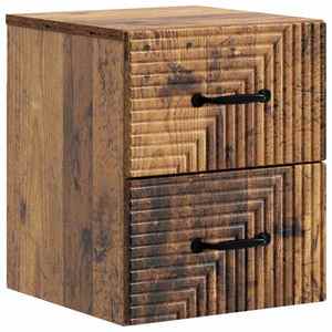 vidaXL Dulap de noapte suspendat Lemn vechi 34, 5 x 33 x 40 cm imagine