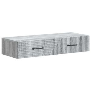 vidaXL Masă laterală montată pe perete Sonoma gri 87, 5 x 34, 5 x 17 cm imagine