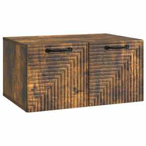 vidaXL Oglindă TV montată pe perete Stejar fumuriu 59, 5 x 41 x 30 cm imagine