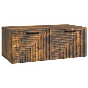 vidaXL Oglindă TV montată pe perete Stejar fumuriu 78, 5 x 41 x 30 cm imagine