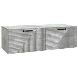 vidaXL Oglindă TV montată pe perete Gri Beton 98 x 41 x 30 cm imagine