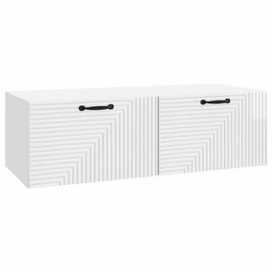 vidaXL Oglindă TV montată pe perete Alb foarte lucios 98 x 41 x 30 cm imagine