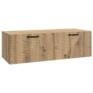 vidaXL Oglindă TV montată pe perete Stejar Artizanal 98 x 41 x 30 cm imagine