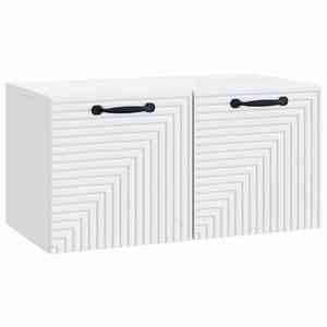 vidaXL Oglindă TV montată pe perete Pe perete Alb 59, 5 x 31 x 30 cm imagine