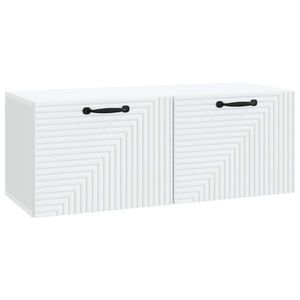vidaXL Oglindă TV montată pe perete Pe perete Alb 78, 5 x 31 x 30 cm imagine
