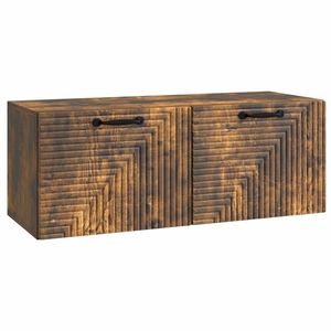 vidaXL Oglindă TV montată pe perete Stejar fumuriu 78, 5 x 31 x 30 cm imagine