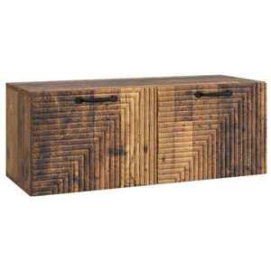vidaXL Oglindă TV montată pe perete Lemn vechi 78, 5 x 31 x 30 cm imagine
