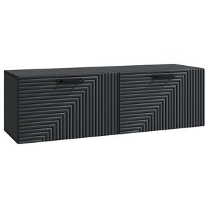 vidaXL Oglindă TV montată pe perete Pe perete Negru 98 x 31 x 30 cm imagine