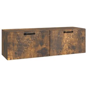 vidaXL Oglindă TV montată pe perete Stejar fumuriu 98 x 31 x 30 cm imagine