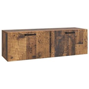 vidaXL Oglindă TV montată pe perete Lemn vechi 98 x 31 x 30 cm imagine