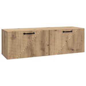 vidaXL Oglindă TV montată pe perete Stejar Artizanal 98 x 31 x 30 cm imagine