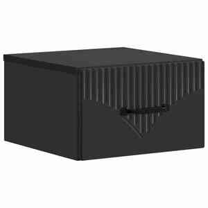 vidaXL Dulap de noapte suspendat cu sertar Negru 34, 5 x 33 x 20 cm imagine